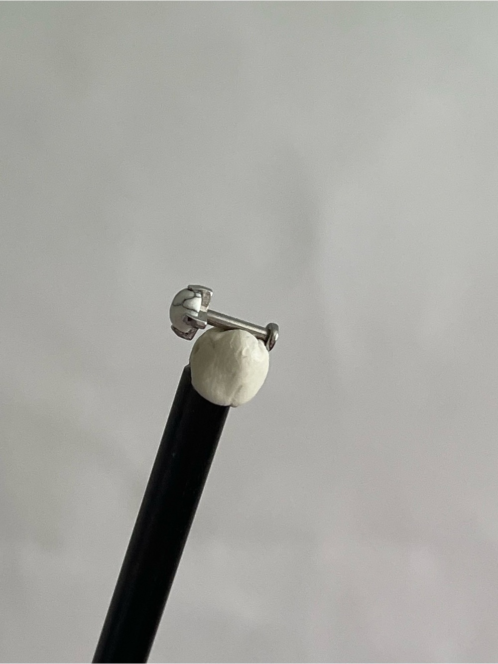 Silver Buffalo Turquoise Stud Threaded Labret Piercing Jewelry